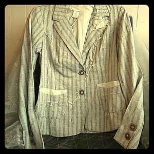 Nick & Mo cotton lace trim blazer size Small NWT